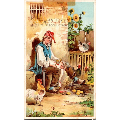 Golden Goose J&P Coats S.G. Austin & Co 3x5" 1880s Victorian Trade Card AI9-M27