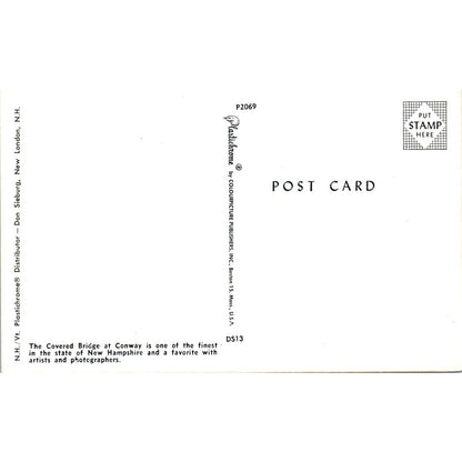 Covered Bridge at Conway NH Vintage Covered Bridge Postcard PC15