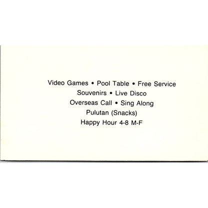 Josephine's Int Restaurant & Club Filipina Houston Vintage Business Card SC9-B1