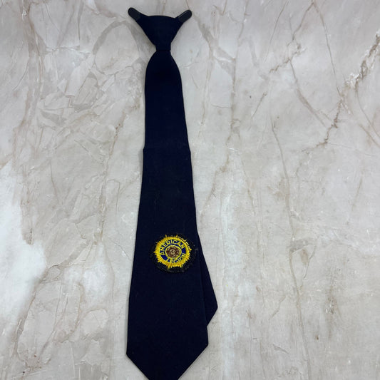 Retro Men's American Legion Dacron Rayon Clip-On Button Down Necktie Tie TG9-T2