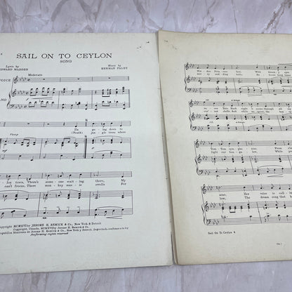 1916 Sail on To Ceylon Edward Madden Joe Niemeyer Nina Payne Sheet Music Ti5