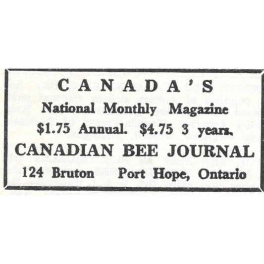 Canadian Bee Journal Port Hope Ontario Canada 1964 Magazine Ad AK6-S15