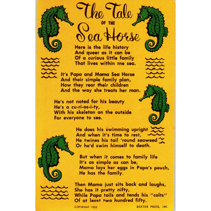 1955 The Tale of the Sea Horse Vintage Postcard PC8