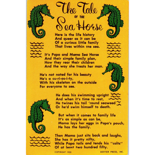 1955 The Tale of the Sea Horse Vintage Postcard PC8