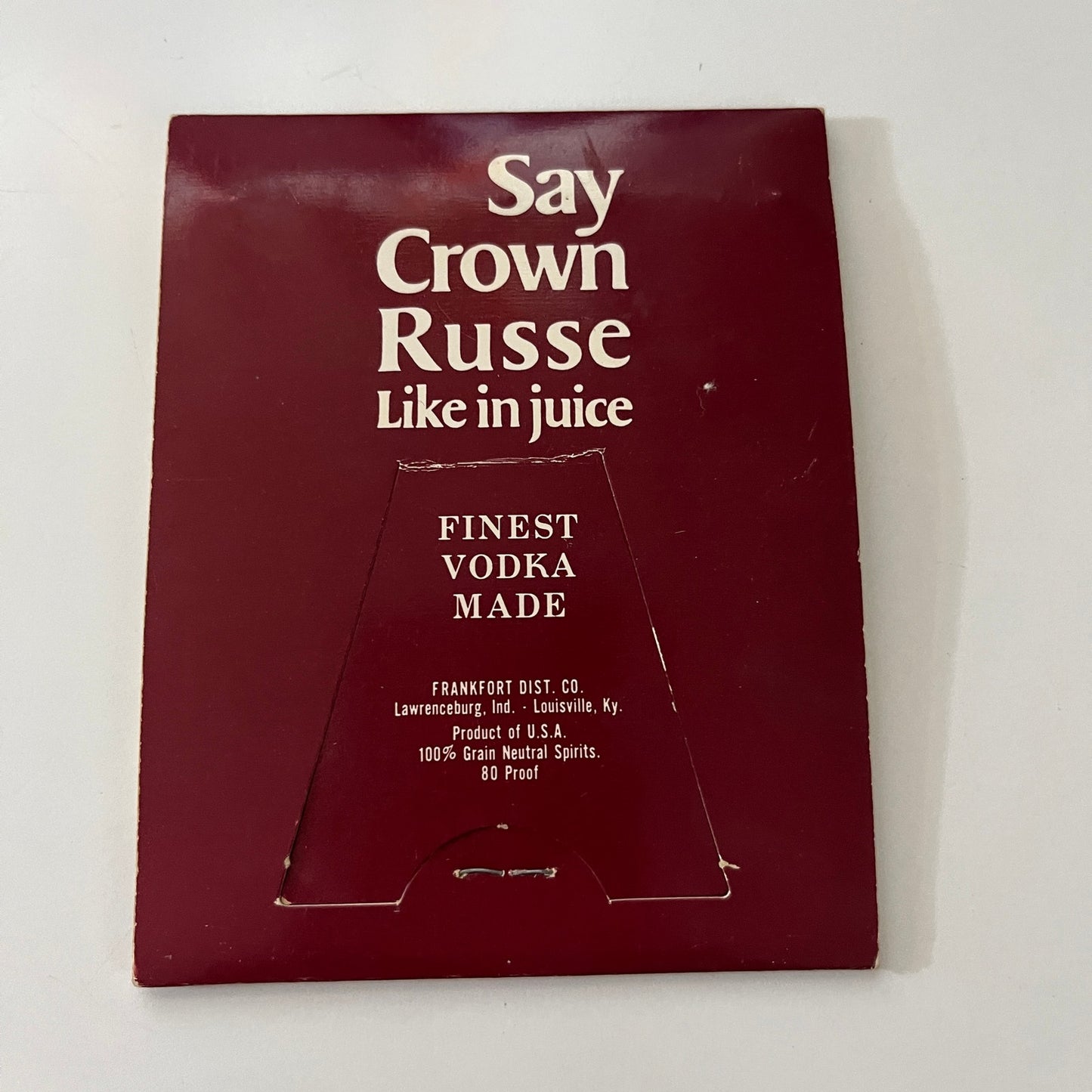 Crown Russe Vodka Jumbo Feature Matches Vintage Matchbook SC4-R8