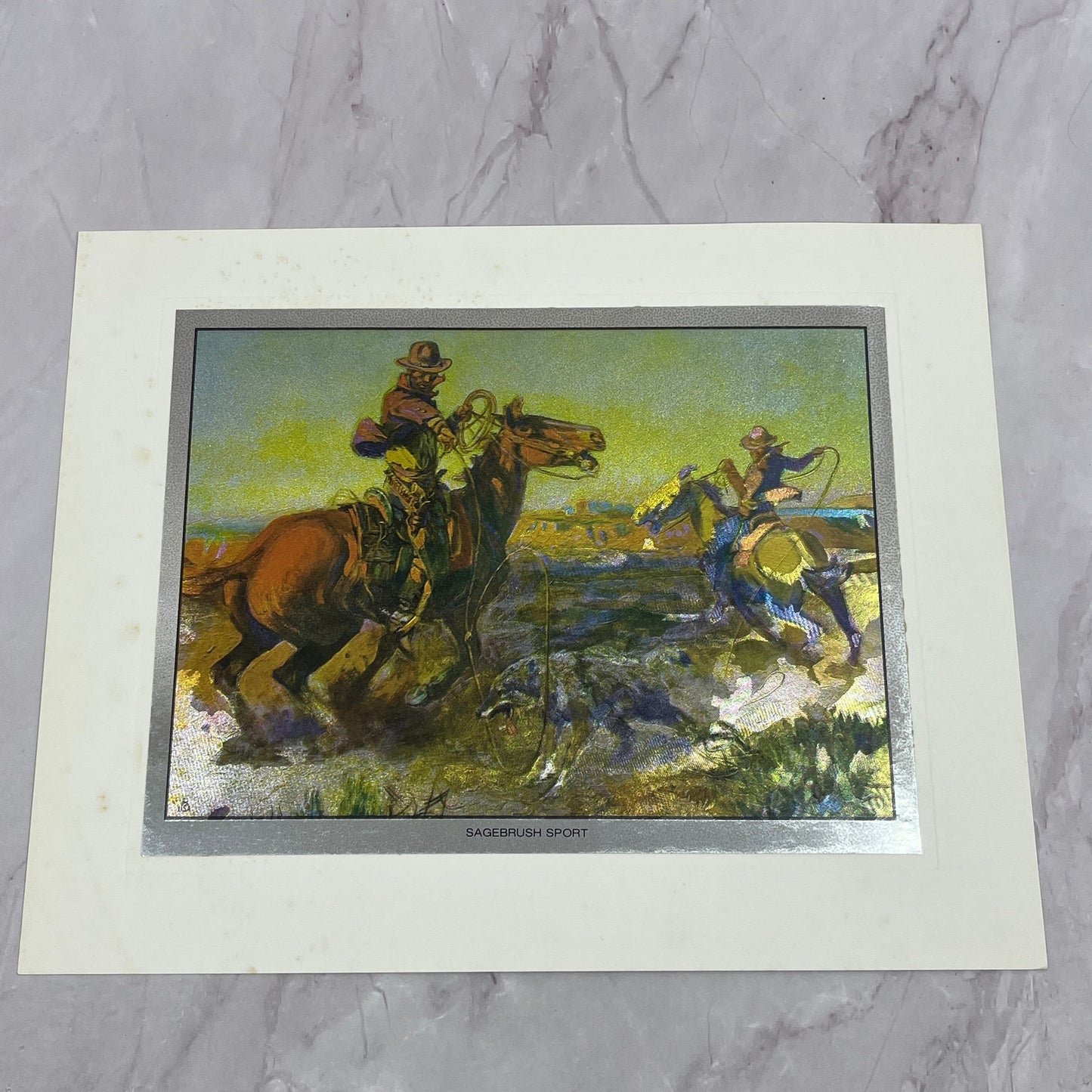 Charles Russell SAGEBRUSH SPORT Western Vintage Chromatic Foil Etch 8x10" V18