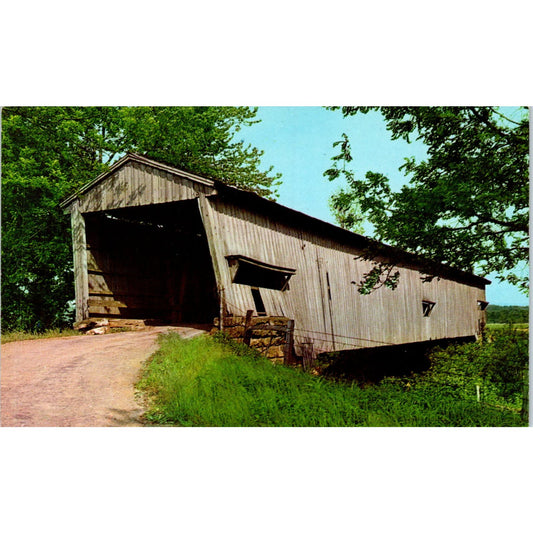 Crooks Bridge Parke County Rockville Indiana Covered Bridge Postcard PC8