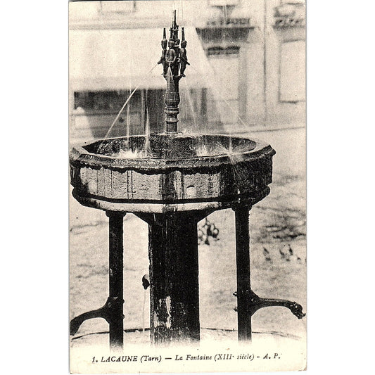 LaCaune Tarn La Fontaine XIII Siecle French Antique Postcard PE11