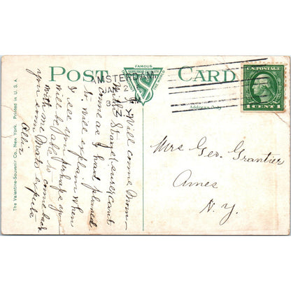 c1910 Interior Amsterdam Savings Bank Division St NY Original Postcard PC9