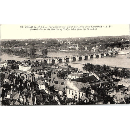 Vue De Saint Cyr Prise De La Cathédrale French Antique Postcard PE11