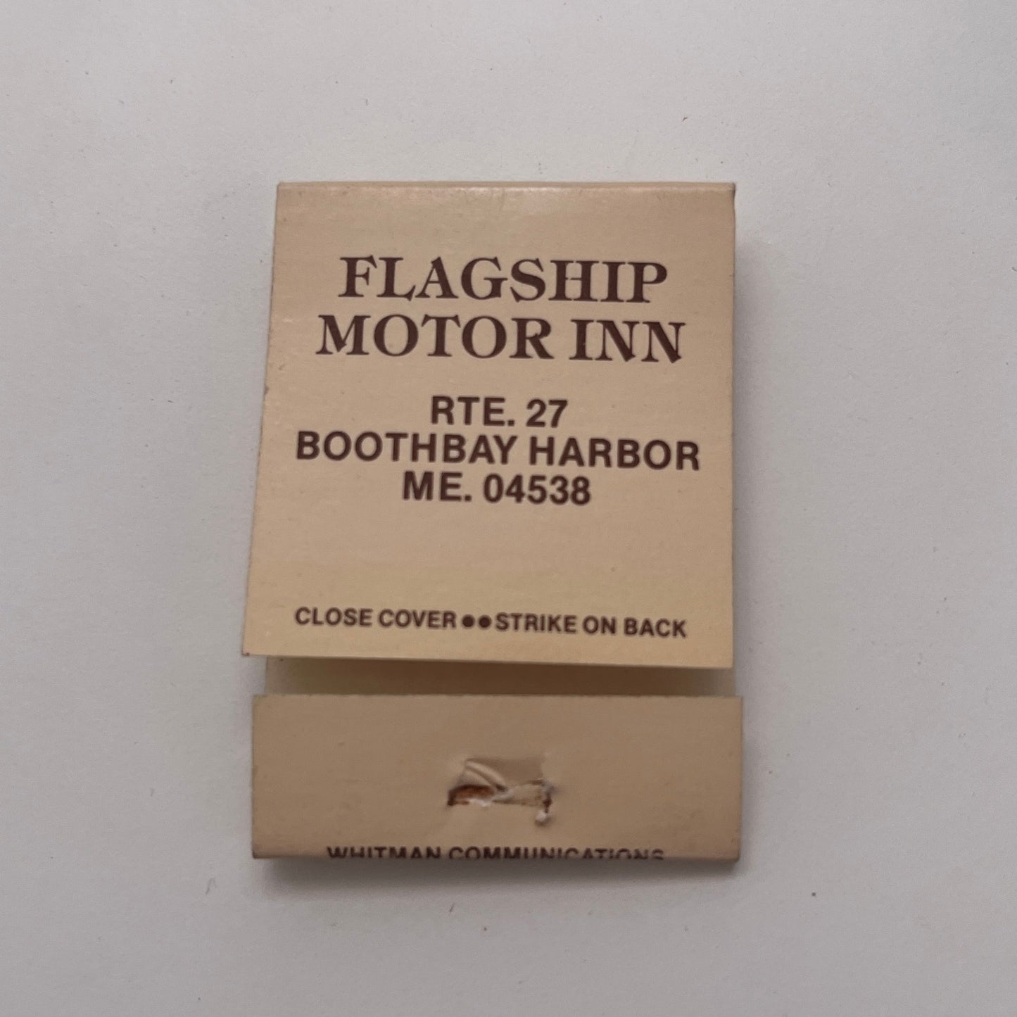 Flagship Motor Inn Boothbay Harbor Maine Vintage Matchbook Cover TB8-MB-2