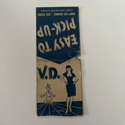 WWII Army V.D. Easy to Pick Up PSA c1940 Matchbook Cover TE2-MKO-4