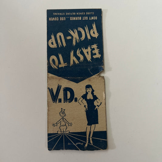 WWII Army V.D. Easy to Pick Up PSA c1940 Matchbook Cover TE2-MKO-4