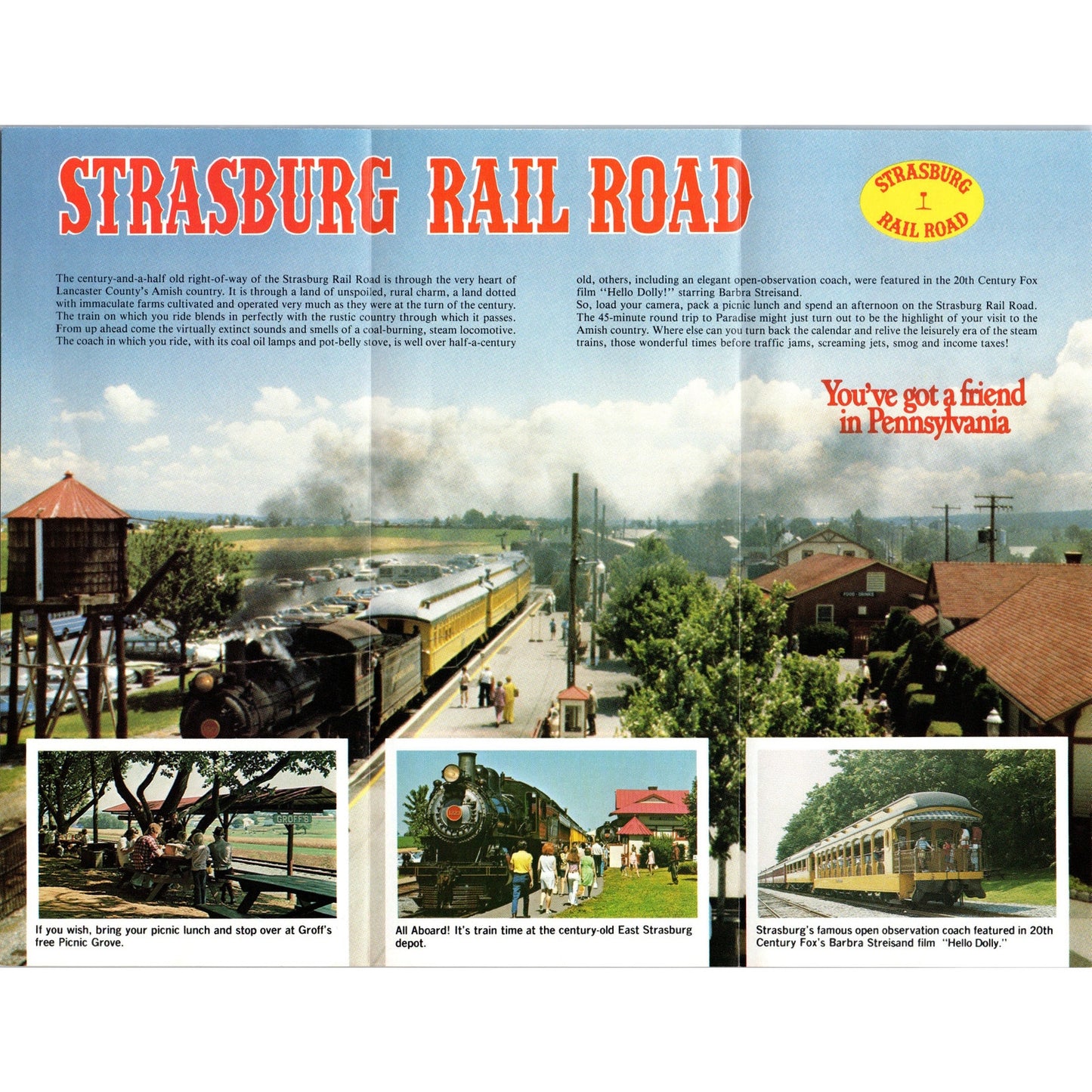 1970s Strasburg Railroad Road to Paradise PA Travel Brochure TF4-BB