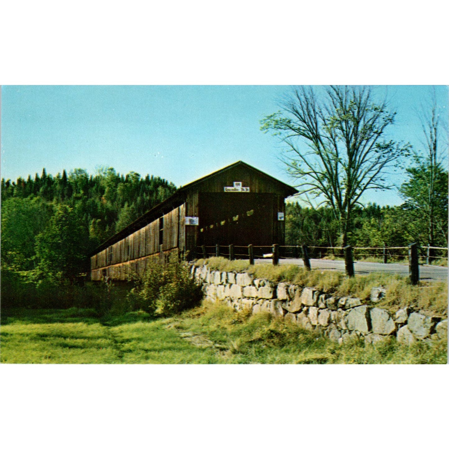 Mt. Orne Howe Truss Bridge Lancaster NH Vintage Covered Bridge Postcard PC13