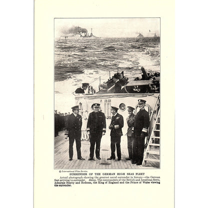 Belgian Sovereigns Re-enter Bruges, German Naval Surrender 1919 WWI Print AF9-18