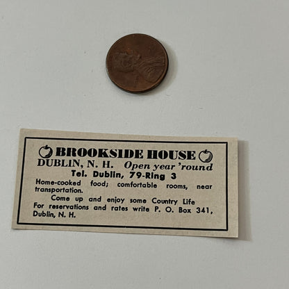 Brookside House Country Life Dublin NH 1952 Yankee Magazine Ad SAG5-S1
