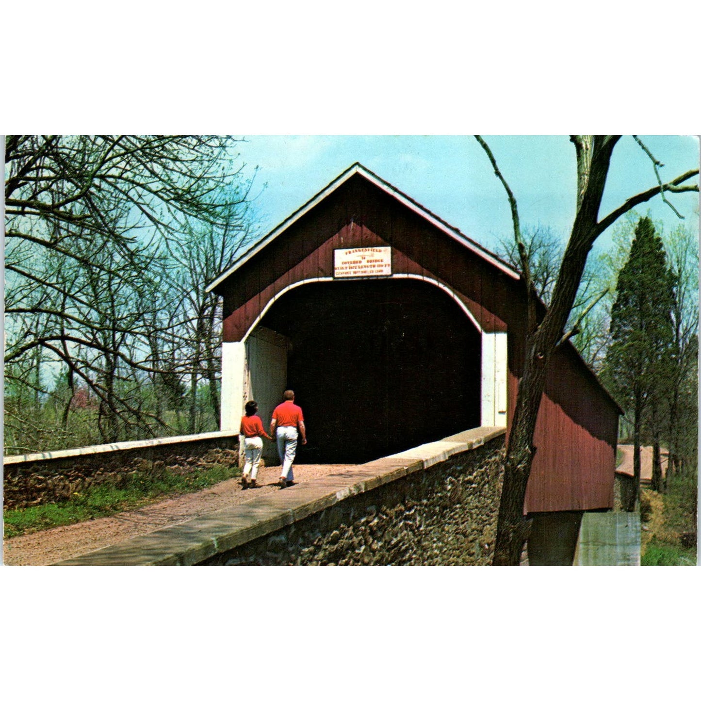 Frankenfield Bridge Bucks County #51 PA Covered Bridge Postcard PB13