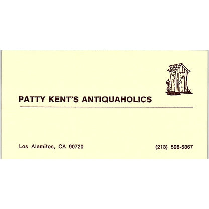 Patty Kent's Antiquaholics Los Alamitos CA Vintage Business Card SE3-B16