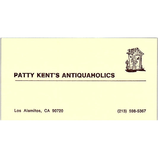Patty Kent's Antiquaholics Los Alamitos CA Vintage Business Card SE3-B16