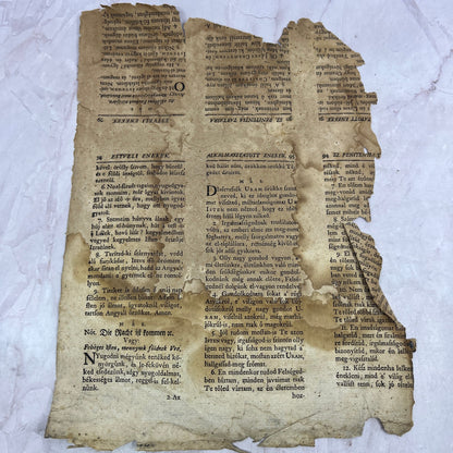 1600s Antique Leaf From a Hungarian Book of Songs Hymns Folk Songs D22