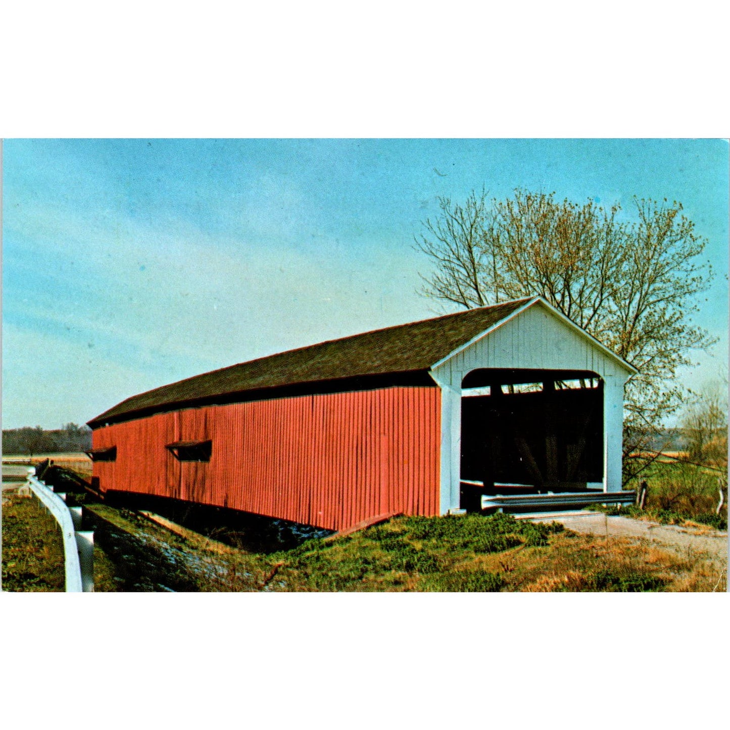 Thorpe Bridge Parke County Indiana #16 Covered Bridge Postcard PB10