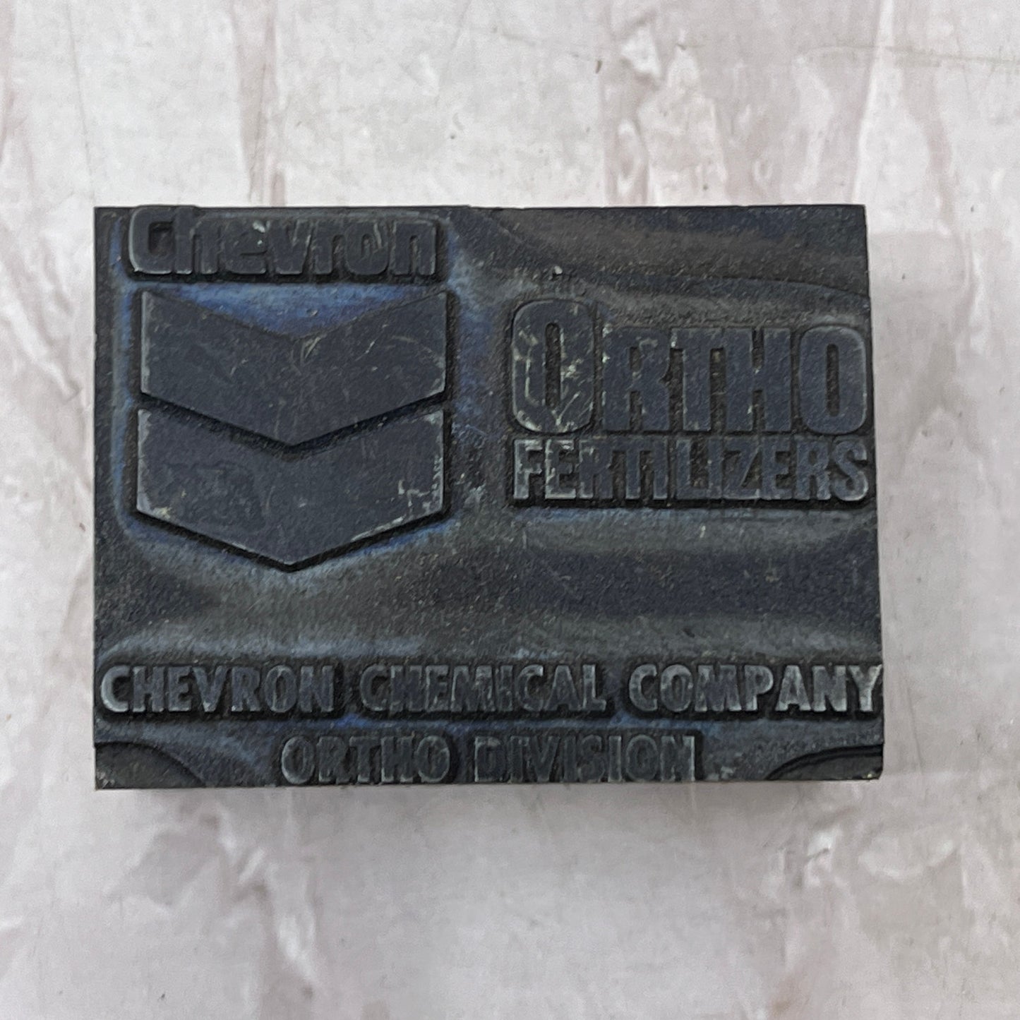 Retro Chevron Ortho Fertilizers Vintage Letterpress Printers Block Plate SF5