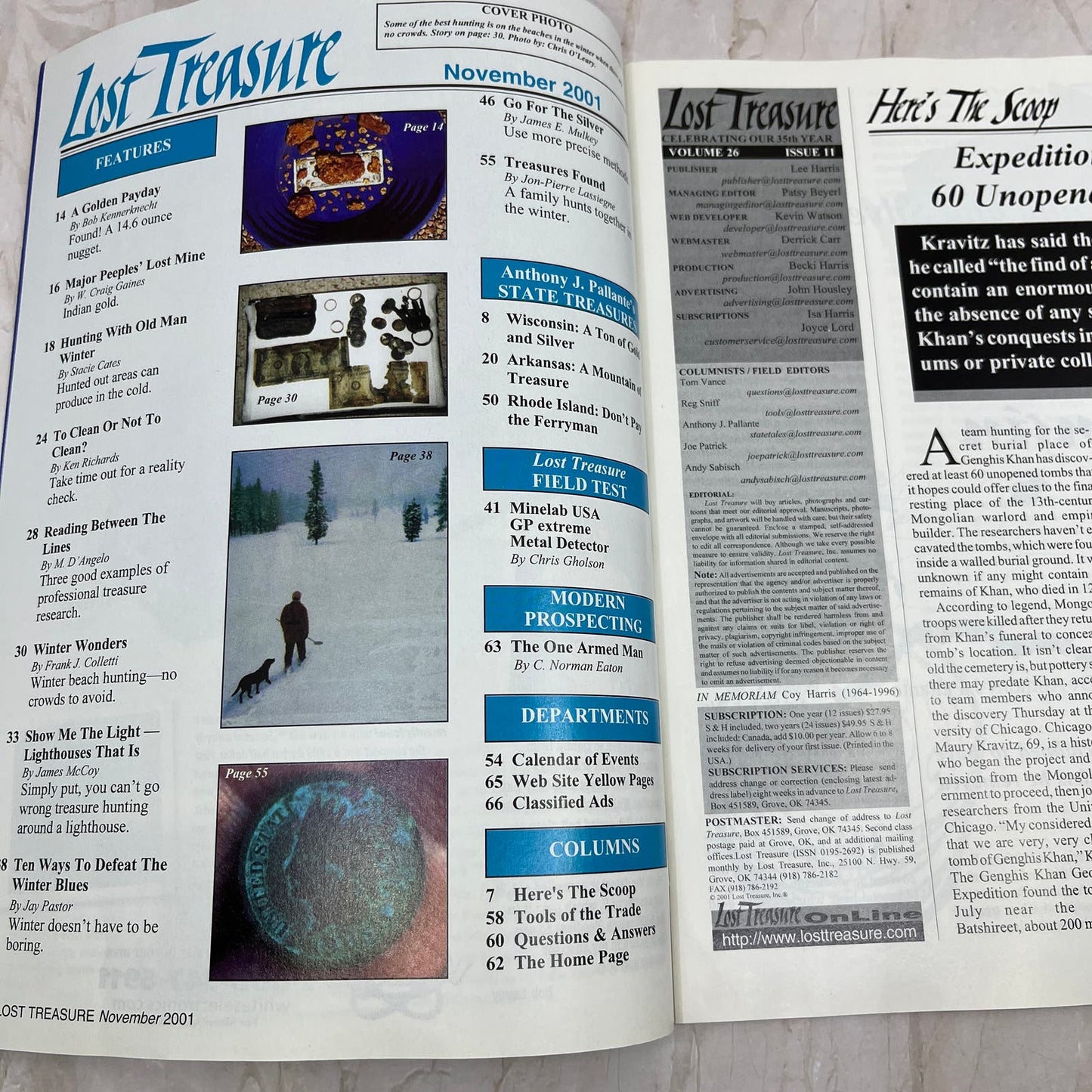 2001 Nov - Lost Treasure Magazine - Treasure Hunting Gold Prospecting M14