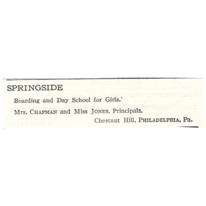Springside Chapman & Jones Philadelphia c1918 Original Advertisement AE5-SA5