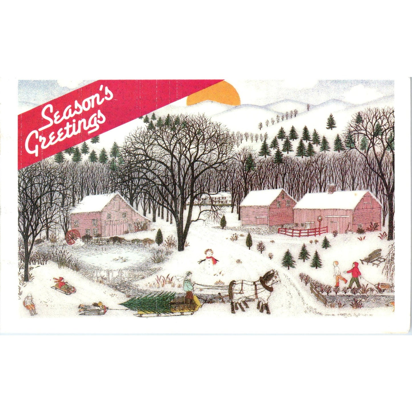 1980s Reader's Digest Christmas Greeting Card Pleasantville NY Postal Card PD7