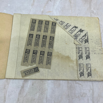 1940s WWII Ration Book Four With Ration Stamps TI8-S5