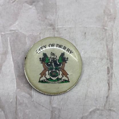 Vintage City of Derby Enamel Pinback Button SF4