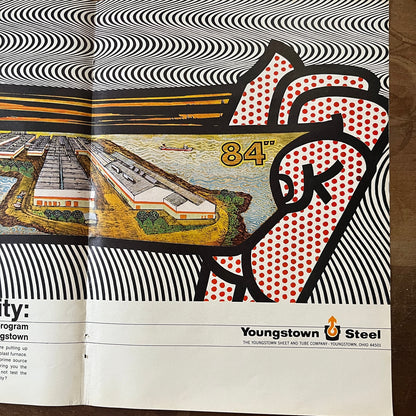 Youngstown Sheet and Tube Co Steel Pop Art OH Fold Out 1967 Ad AG1-16