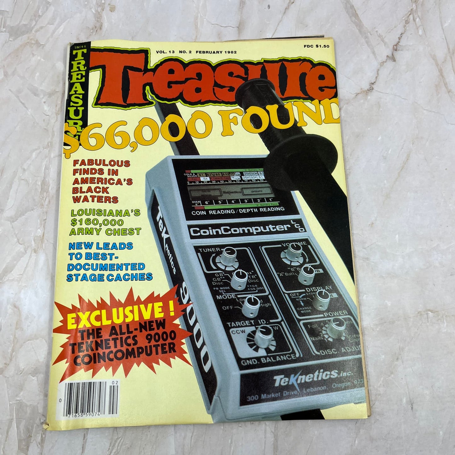 1982 Feb - Treasure Magazine - Treasure Hunting Metal Detecting Gold Coins M10