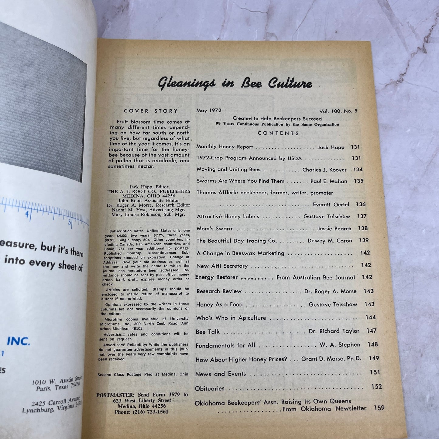 1972 May - Gleanings in Bee Culture Magazine - Bees Beekeeping Honey M33