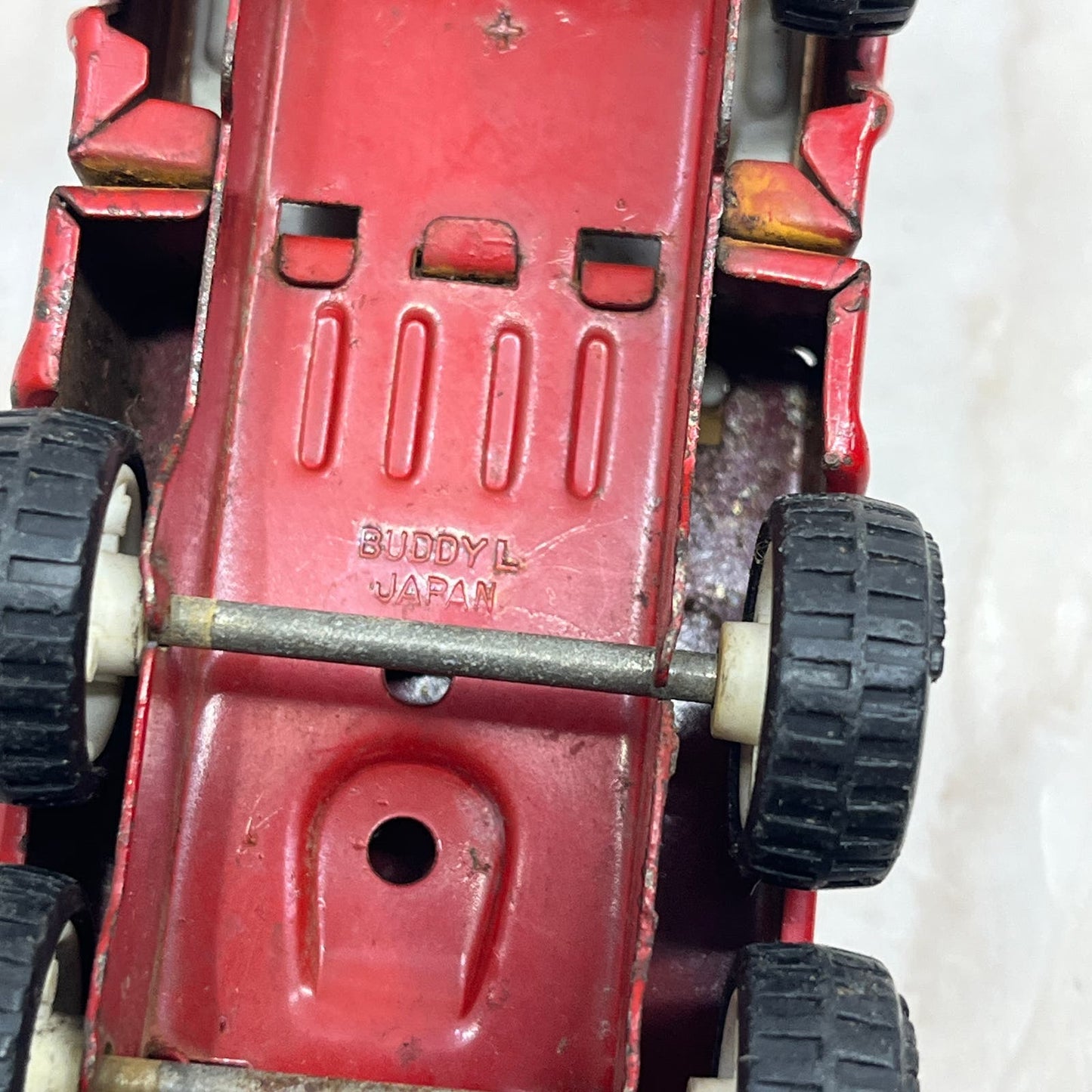 Vintage Buddy L Toy Red Fire Truck Made In Japan 5” TH5