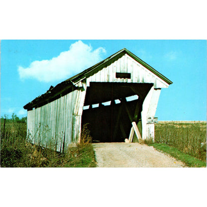 Little Scioto River Jackson County Ohio Covered Bridge Postcard PC2
