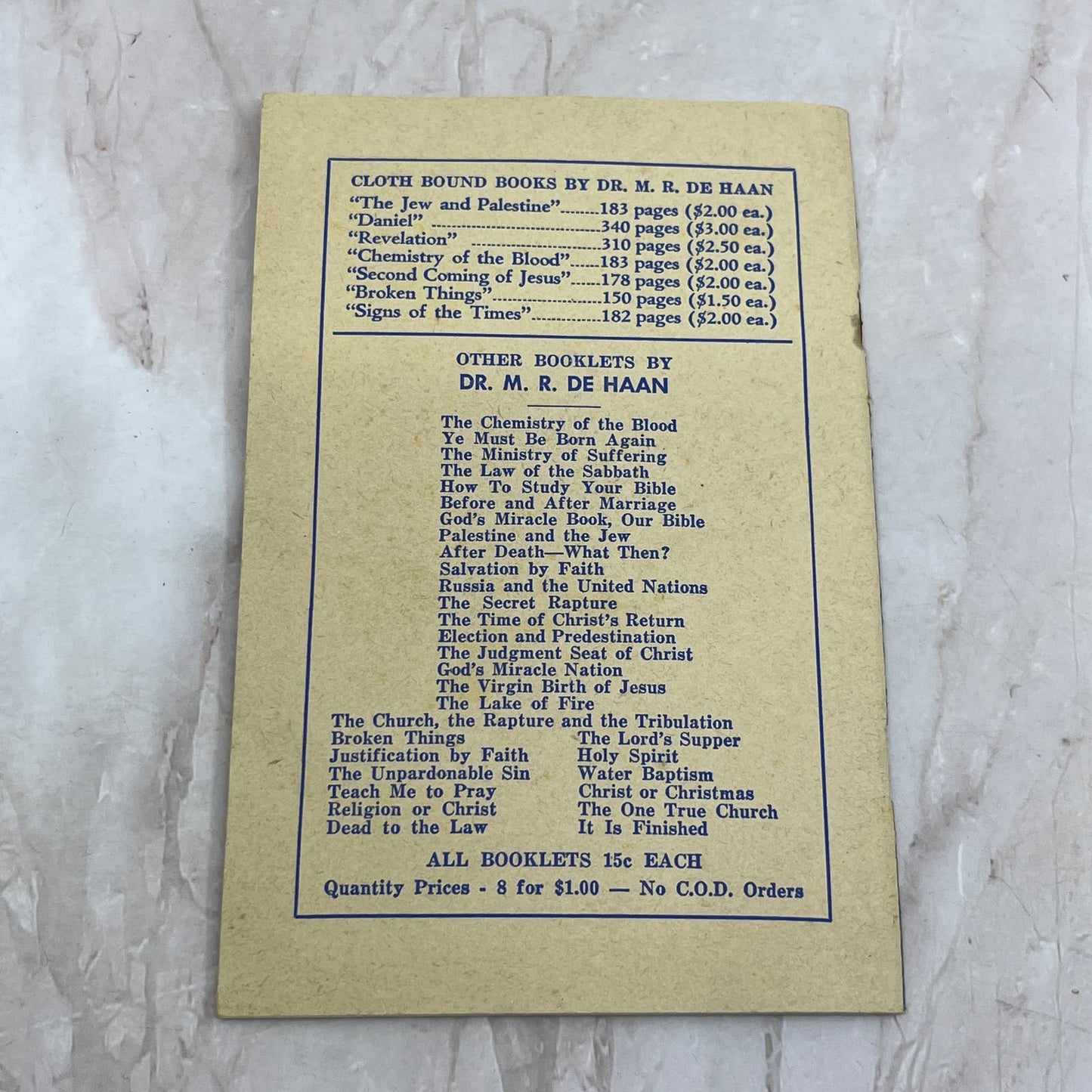 Heaven Four Radio Sermons by M.R. De Haan M.D. Grand Rapids MI Booklet TG8-VV