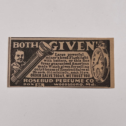 Rosebud Perfume Co Woodsboro Maryland 1926 Ad AG3-S1