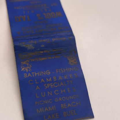 Wool's Taxi Great Barrington MA Vintage Matchbook Cover TB8-MB2-3