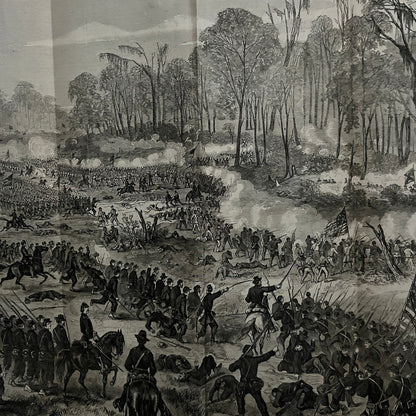 Battle of Champion Hill General Grant Army Original 1863 Civil War Engraving C22