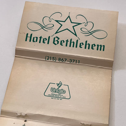 Hotel Bethlehem PA The Christmas City Vintage Matchbook Cover TB6-MB1-11