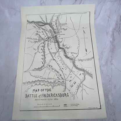 Meade's Army Battle of Groveton, Battle of Fredericksburg 1890s Engraving V14-6