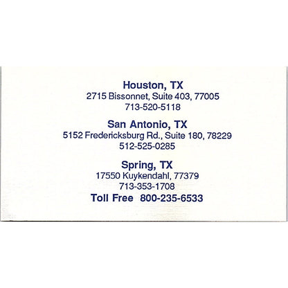Wanise Haywood LVN The Diabetic Shoppe Texas Vintage Business Card SD9-B8