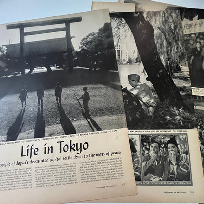 Life in Tokyo - People of Japan Settle Down 5 Pages 1940s WWII Era Article V29-5
