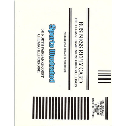 Sports Illustrated For Christmas Postal Mailing Card 1984 Ad AF8-H2