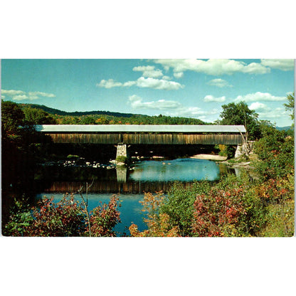 Blair Bridge Pemigewasset River Campton NH Vintage Covered Bridge Postcard PC11