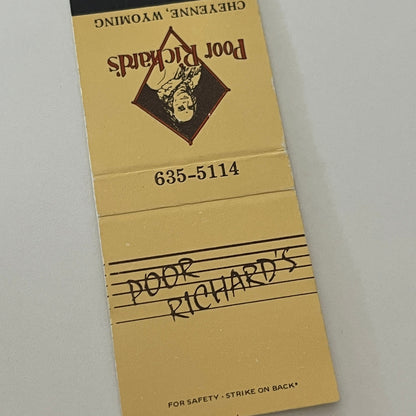 Poor Richard's Cheyenne WY Vintage Matchbook Cover MM5-9