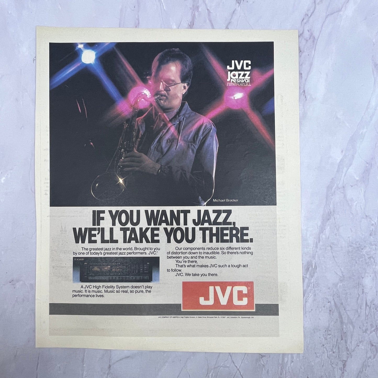 JVC Jazz Festival Newport R.I. Michael Brecker 1984 Ad V14-7