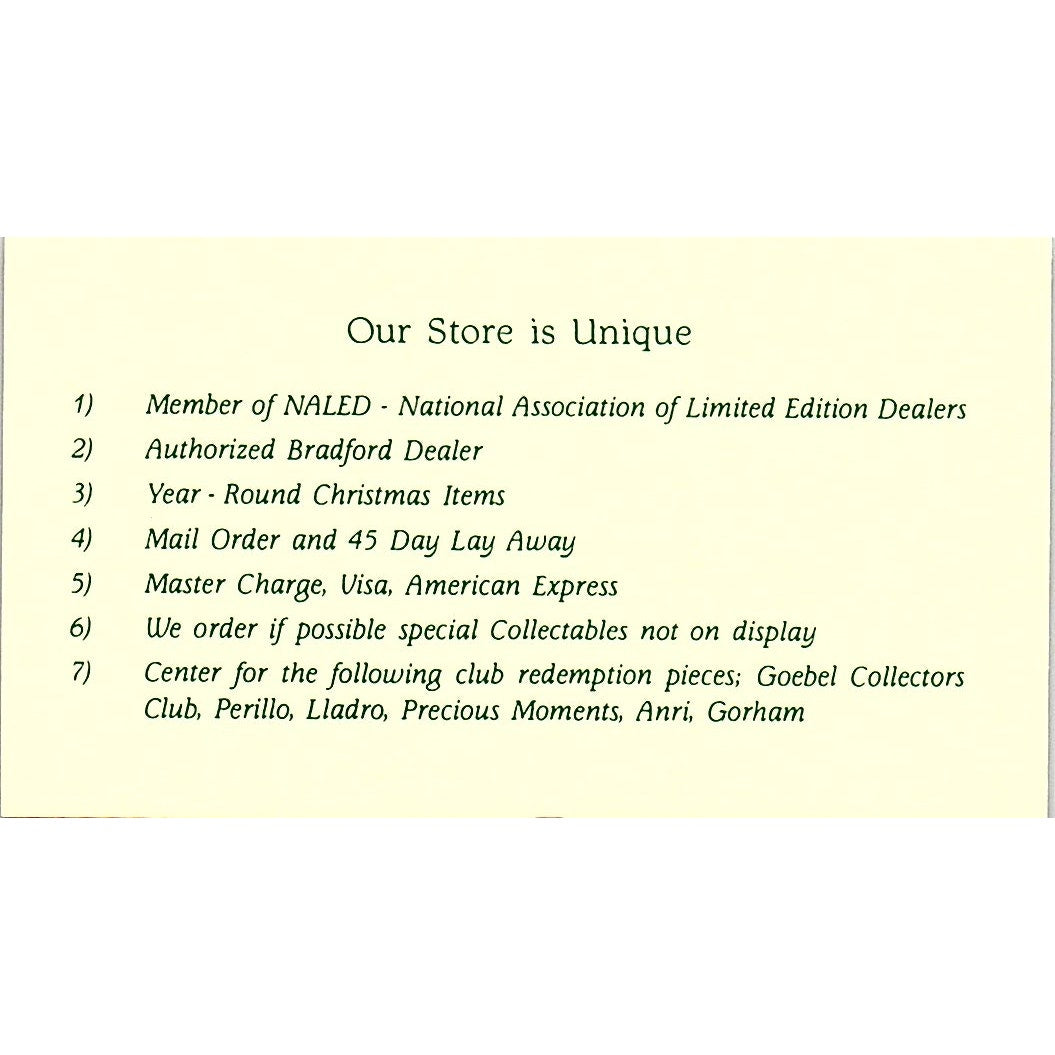 Helene & Wm Dean Rummel's Village Guild Montebello Vintage Business Card SC9-B5